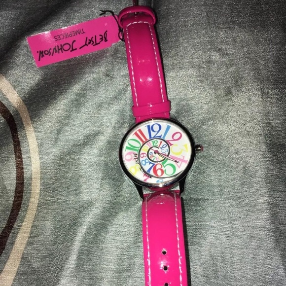 Betsey Johnson -spiral rainbow numbers watch - Picture 3 of 5